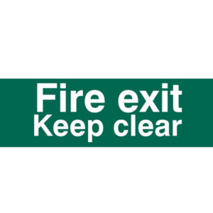 Fire Exit Keep Clear text Only - PVC 200 x 50mm