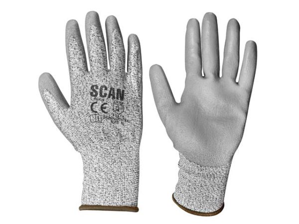 Grey PU Coated Cut 3 Gloves - Extra Large (Size 10)