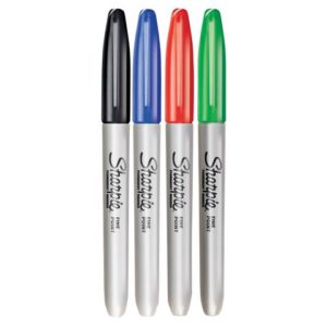Fine Tip Permanent Marker Assorted (Pack of 4)