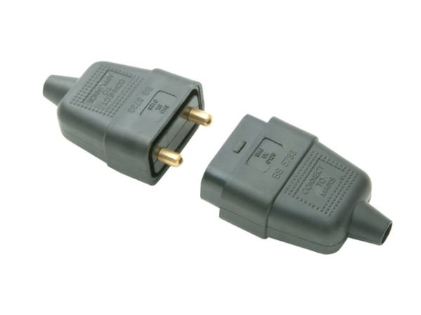 Black Plug & Socket 10A 2 Pin
