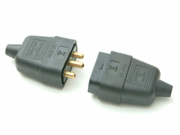 Black Plug & Socket 10A 3 Pin