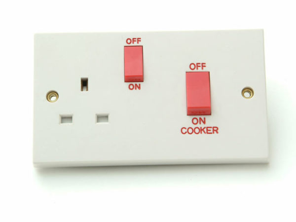 White Switched Cooker Control Unit 45A 1 Gang