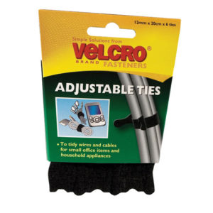 VELCRO® Brand ONE-WRAP® Reusable Ties (6) 12mm x 20cm Black