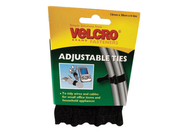 VELCRO® Brand ONE-WRAP® Reusable Ties (6) 12mm x 20cm Black