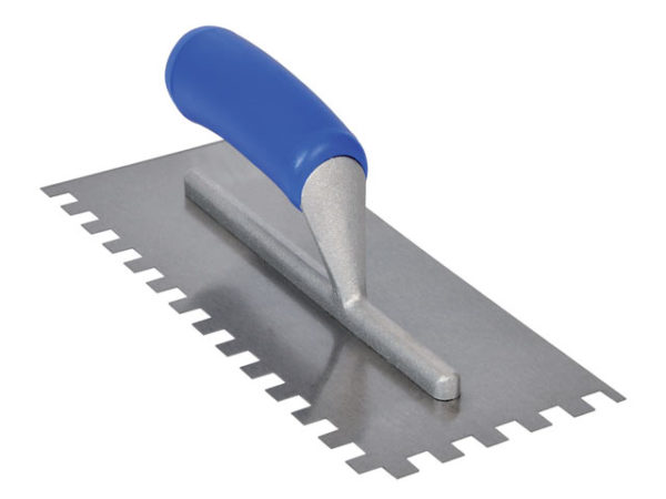 Notched Adhesive Trowel Square 10mm Soft Grip Handle 11 x 4.1/2in