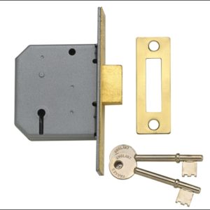 PM322 3 Lever Mortice Deadlock Polished Brass 79mm 3in