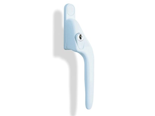 White Offset Locking PVCu Window Handle Right