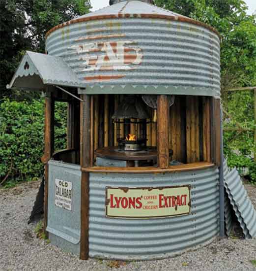 Corrugated metal garden bar