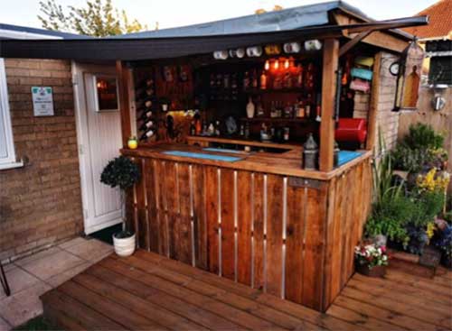 Home bar in garden