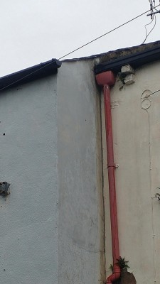 wall outside and gutter