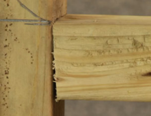Timber cut at an angle that should be straight