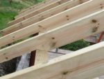 Birdsmouth joints cut in to roofing timbers