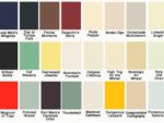 Different shades of paint in a colour chart