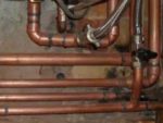 Copper pipework from heating system