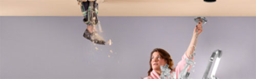 Hole in plasterboard ceiling