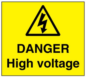 High voltage electricity danger sign