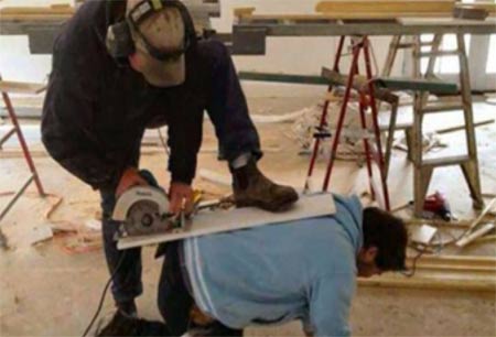 Using power tools in a dangerous manner