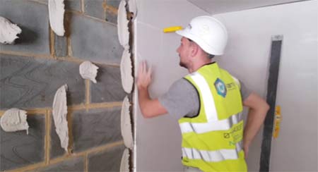 Dot and Dab plasterboard fixing