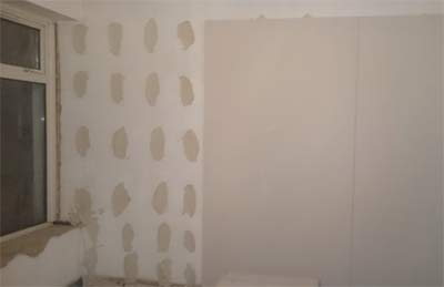 Dot and dab plasterboarding