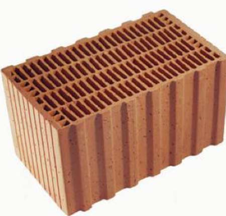 A honeycomb clay block