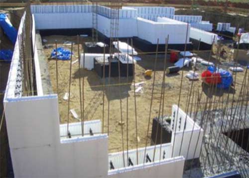 ICF blocks used on building site