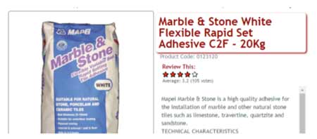 Marble and stone fast set adhesive