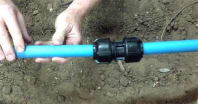 MDPE water pipe in the ground