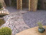 Paving slab pathway in garden