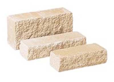 Pitched natural stone blocks