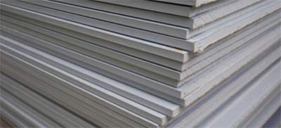 Stack of plasterboard