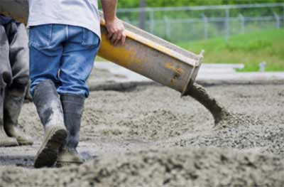 Pouring ready mixed cement from a lorry