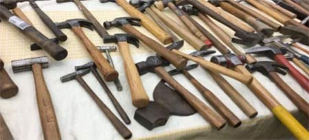 Selection of different hammers