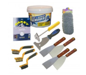 Paint, wallpaper and other coverings stripping tool kit