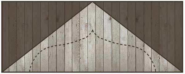 Decorative gable end for arbour marked out on ply board