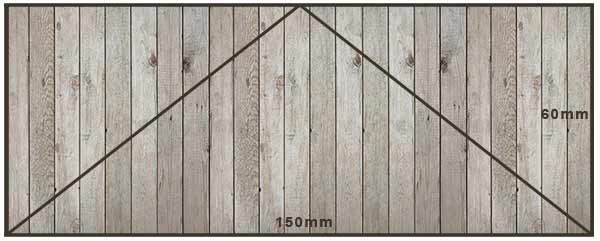 Gable ends for arbour marked out on a piece of ply board