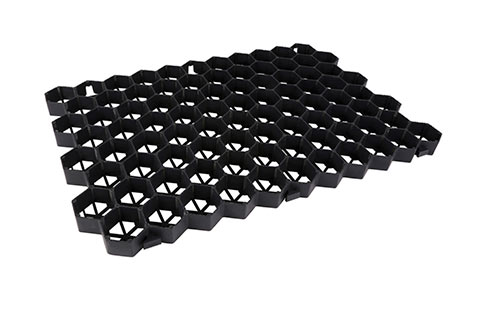 Plastic gravel stabilization grid