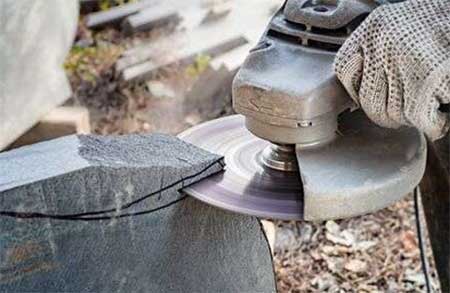 Cutting concrete using an angle grinder
