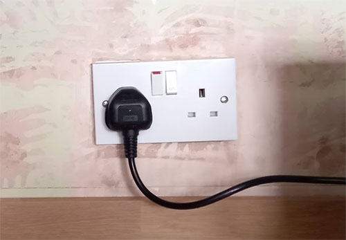 New socket in place on wall