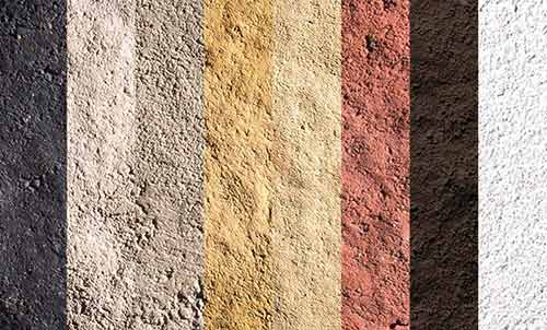 Mortar colour samples