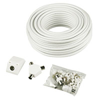 Coaxial cable kit with all fittings