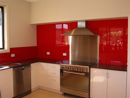 Completed acrylic splashback installation
