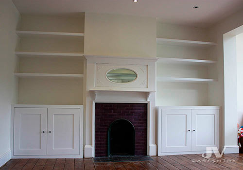 Alcove cabinet and shelving