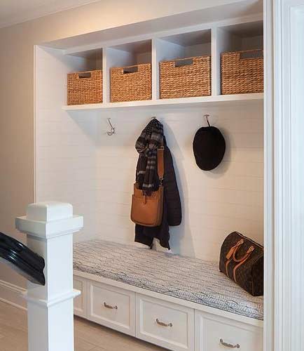 Alcove mudroom and coat storage