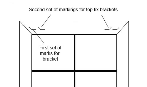 Marking for top fix brackets in recess