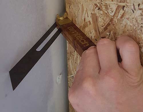 Measuring angle on opposite side of wall