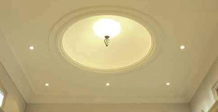 Domed light with ceiling polyurethane ceiling rose