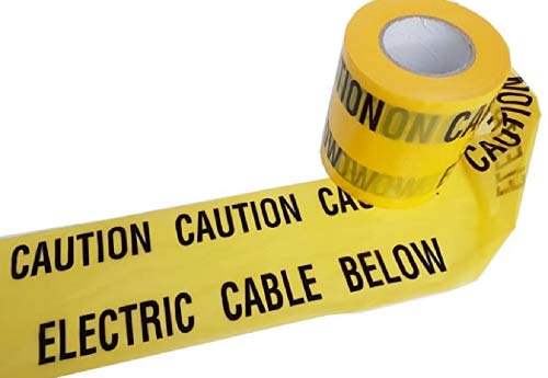 Yellow electrical cable trench warning tape