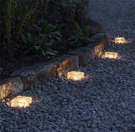 Solar lights along a Path