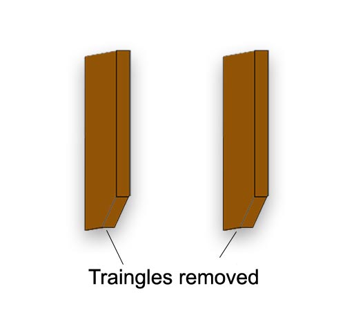 Tops of triangles cut off for entrance