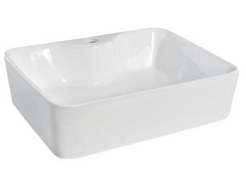 Countertop basin sunk into bathroom counter